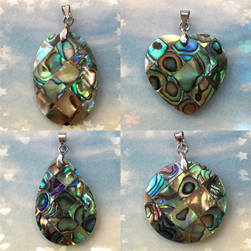 

New Multi Style Natural Mother Of Pearl Abalone Shell Pendant For Fashion Jewelry Findings Making 23mm/0.9inch
