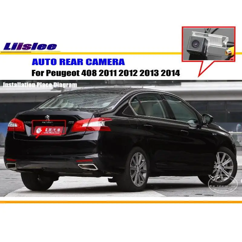 Car Rear View Backup Parking Camera For Peugeot 408 2011 2012 2013 2014  HD CCD Night Vision CAM NTST PAL License Plate Light