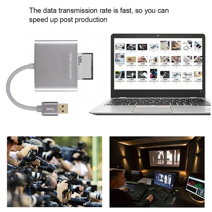 CFast кардридер Серебряный CFast2.0 к USB3.0 кардридер алюминиевая карта из сплава ридер для Canon 1DX Mark II USB кардридер