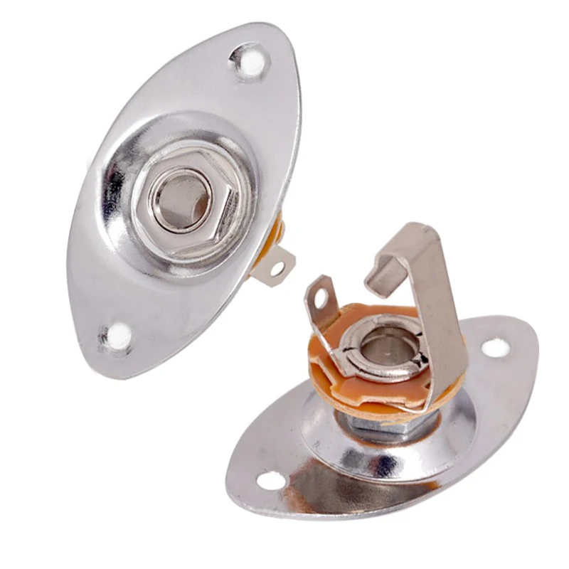 Oval Indented Jack Output Plate Jackplate and Socket for Mono Electric Guitar Silver | Спорт и развлечения
