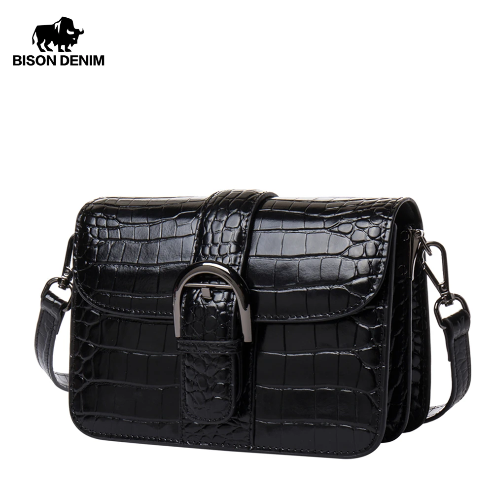 BISON DENIM дизайнерские женские сумки мессенджеры из натуральной кожи с рисунком