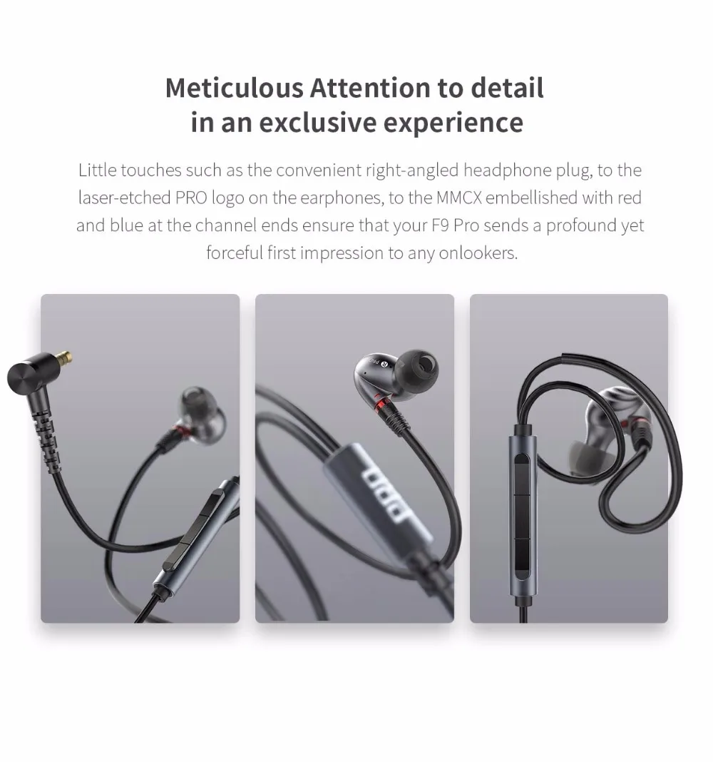 FiiO F9 Pro Triple Pilote Hybride наушники-вкладыши 1 synamic и 2 сбалансированных держателя арматуры