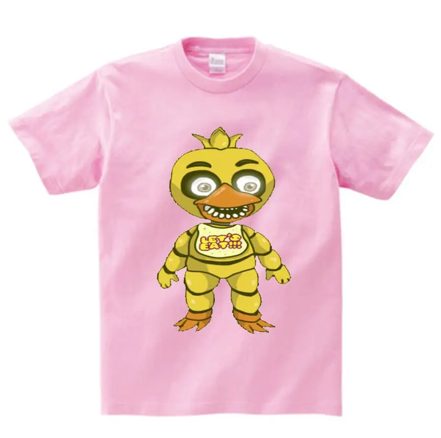pink childreT-shirt Футболка для мальчиков летняя детская футболка с принтом «пять ночей с Фредди» FNAF Детская одежда Одежда для девочек с принтом «Фредди 2» Футболки с рисунками - Цвет: pink childreT-shirt