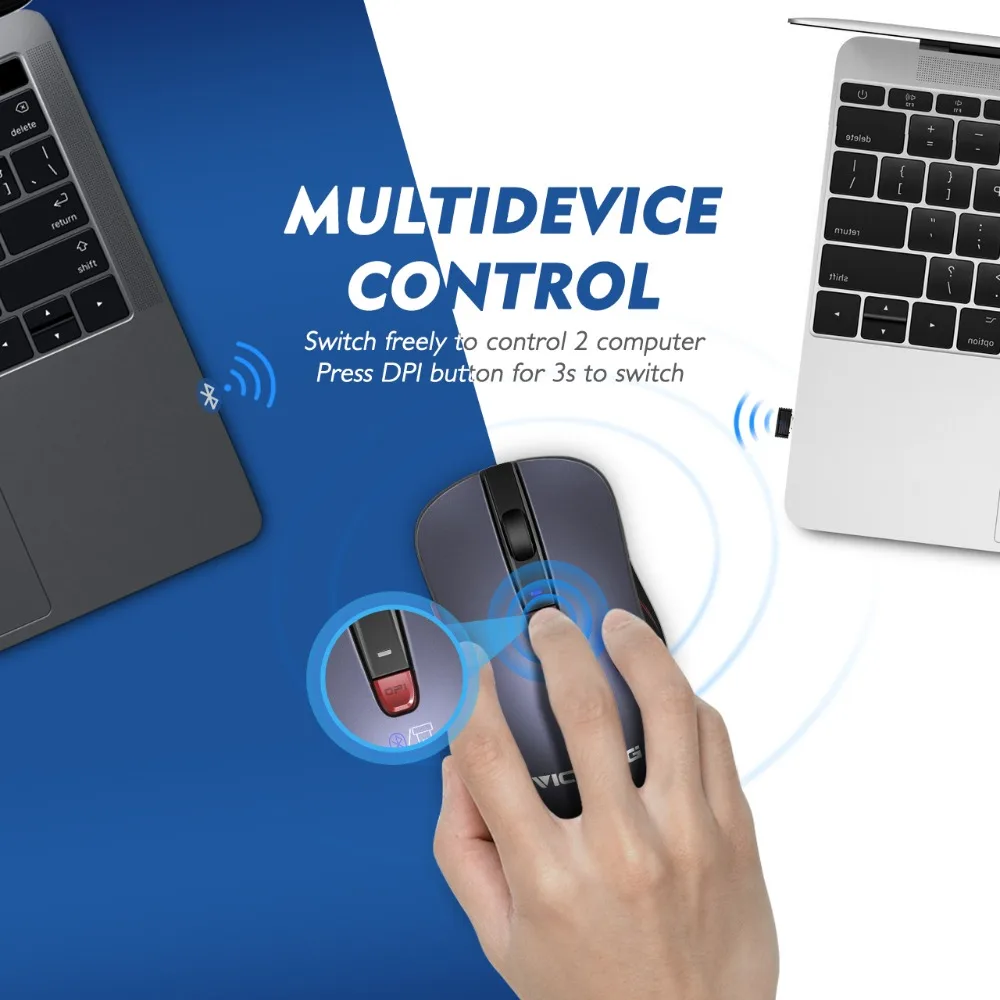 VicTsing Bluetooth мышь 2 4G беспроводная портативный эргономичный компьютерная для Windows