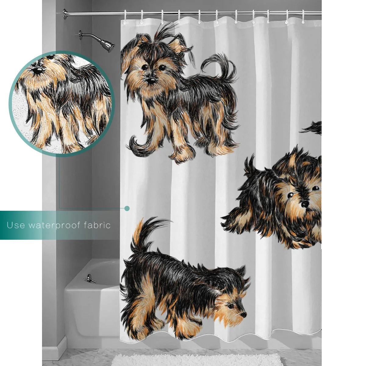 Dogie Dog Pet милые забавные очень длинные тканевые занавески для ванной душа 3D