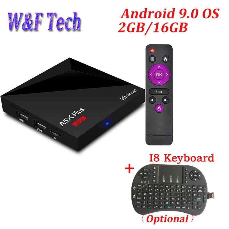 A5X PLUS Мини ТВ приставка Android 9 0 2 Гб 16 RK3328 Смарт с пентой ядро 4G WIFI 100 м LAN H.265 4K
