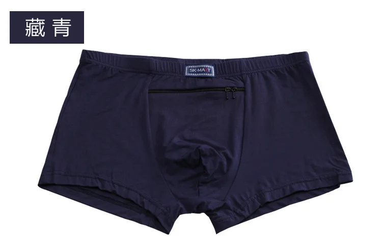 Navy Blue Мужские противоугонные трусы, вискоза средняя талия четыре четверти брюки, молнии, большие карманы, один брюки. CJNSXZDK00049 - Цвет: Navy Blue