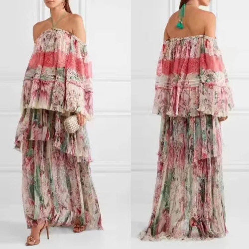 2017 шелковое платье свободное пляжное летнее шифоновое богемное Сексуальное