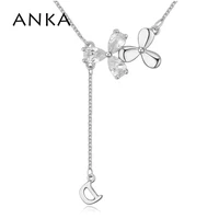 anka classics d letters shape pendant flower zircon necklace gold color pave zircon for girl women luxury jewelry gift 26087