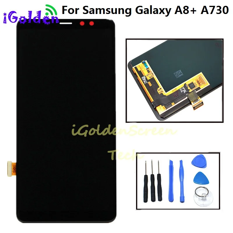 Super AMOLED для SAMSUNG GALAXY A8 + 2018 A730 ЖК дисплей сенсорный экран дигитайзер в сборе Замена