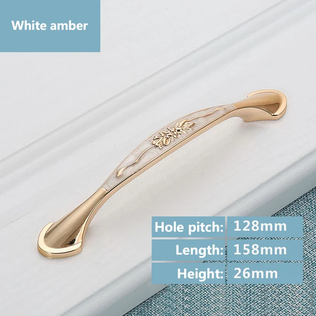 white amber 128mm KAK Европейский стиль ручки шкафа современные цвета слоновой кости белые ручки для выдвижного ящика дверные ручки к шкафу модная мебель ручки - Цвет: white amber 128mm
