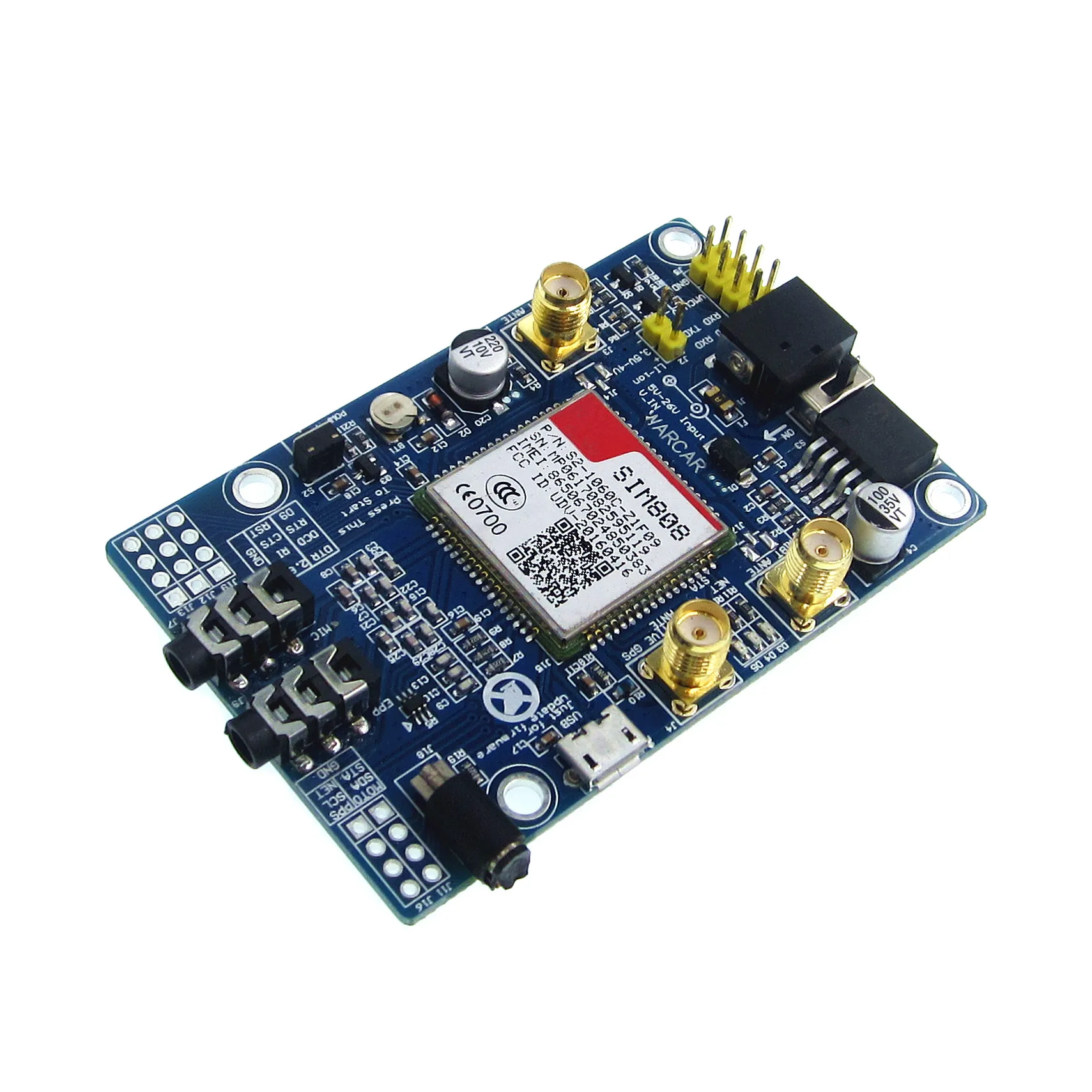 SIM808 модуль GSM GPRS GPS макетная плата IPX SMA с антенной для Raspberry Pi Поддержка 2G 3G 4G SIM