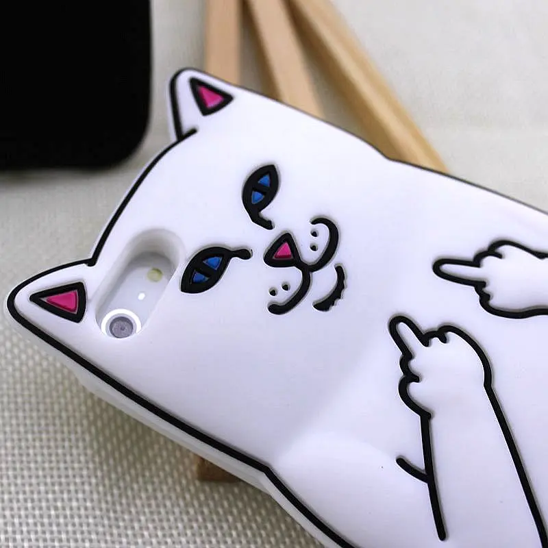 Case For iPhone 5 5s se 3D Cartoon Spirited Away No Face Male soft silicone case for 6 s 7 8 Faceless man Middle Finger |