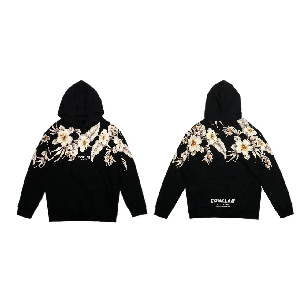 Толстовка с цветочным принтом ретро худи для мужчин 2018|Мужские толстовки и
