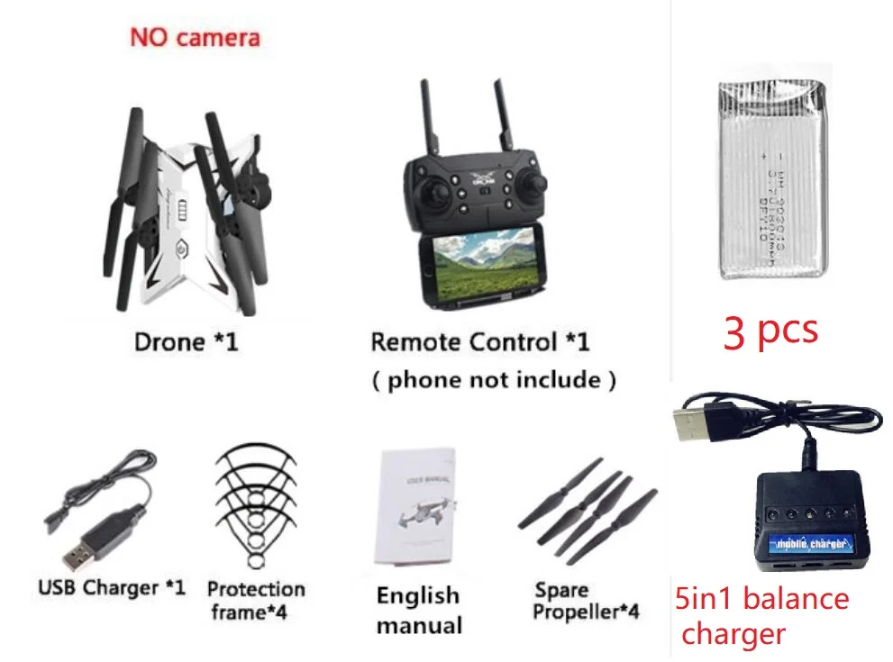 No Camera KY601s Дроны с камерой HD 1080 P складной Квадрокоптер WiFi FPV живой Вертолет Hover Dron Com камера 20 минут Летающий гоночный Дрон - Цвет: No Camera