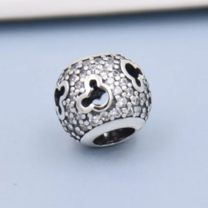 Real 925 Sterling Silver Mickey Mouse Silhouettes Charm Fit Original Vacanza Bracelet Pendant Authentic Women Jewelry | Украшения и
