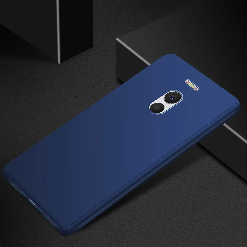 Blue Case 360 градусов чехол на мейзу м6 м6 ноте м6s meizu m6 m6s / чехол мейзу м3 м5 ноте м5 m5s закаленное стекло+ защитное чехол мейзу про 7 meizu pro 7 роскошные тонкие полное чехол на M6 Note M6 M6S M5 M3 Note M5 Pro 7 - Цвет: Blue Case