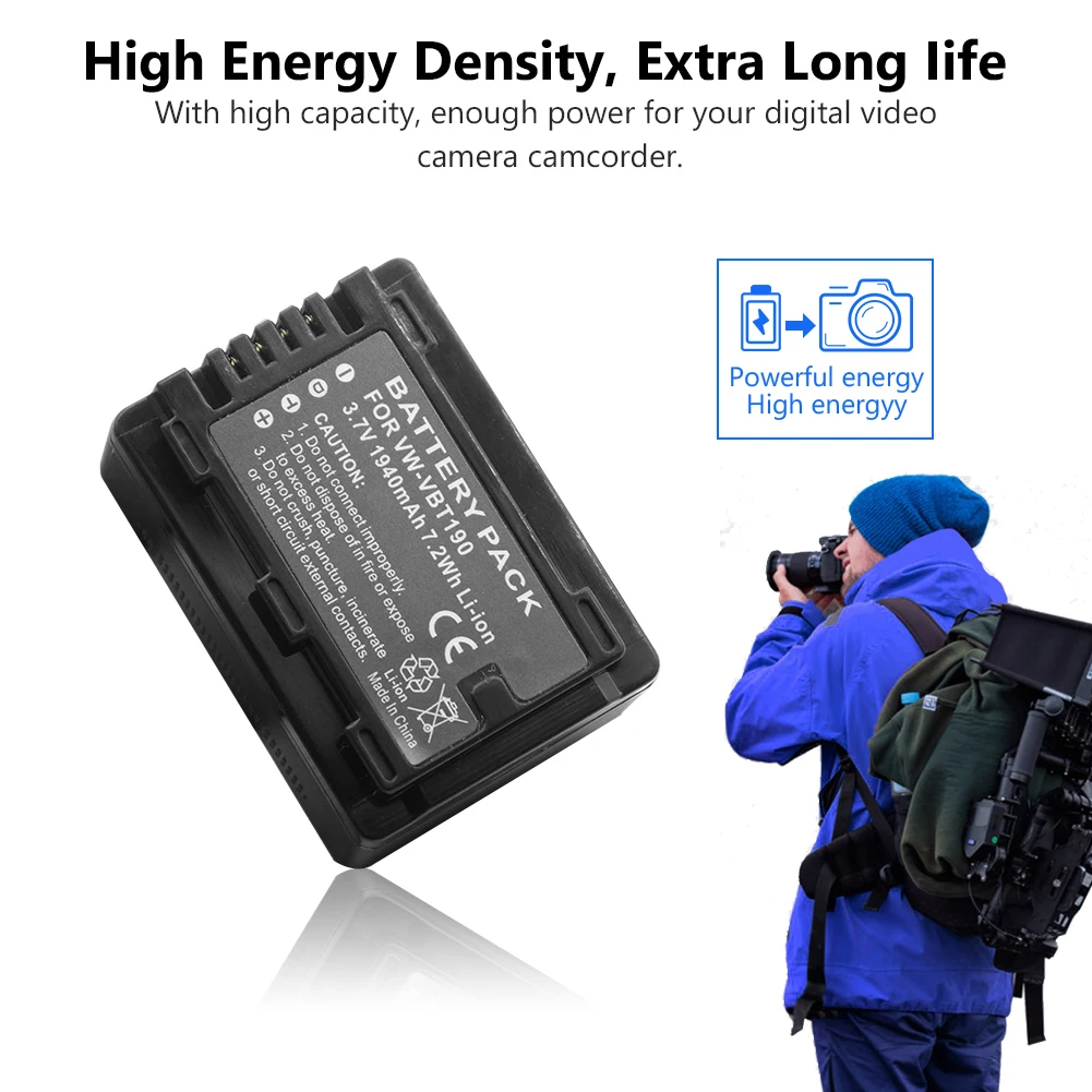 3 7 V VW VBT380 VWVBT380 VBT190 Батарея для цифрового фотоаппарата Panasonic HC W570 W580 V770 V800 V380 V260 V380GK