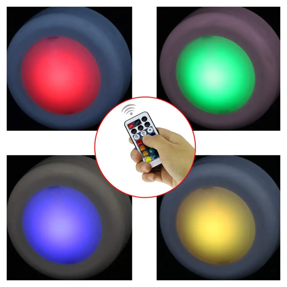 6 шт. RGB 13 цветов беспроводной светодиодный светильник шайбы s под шкафом с пультом
