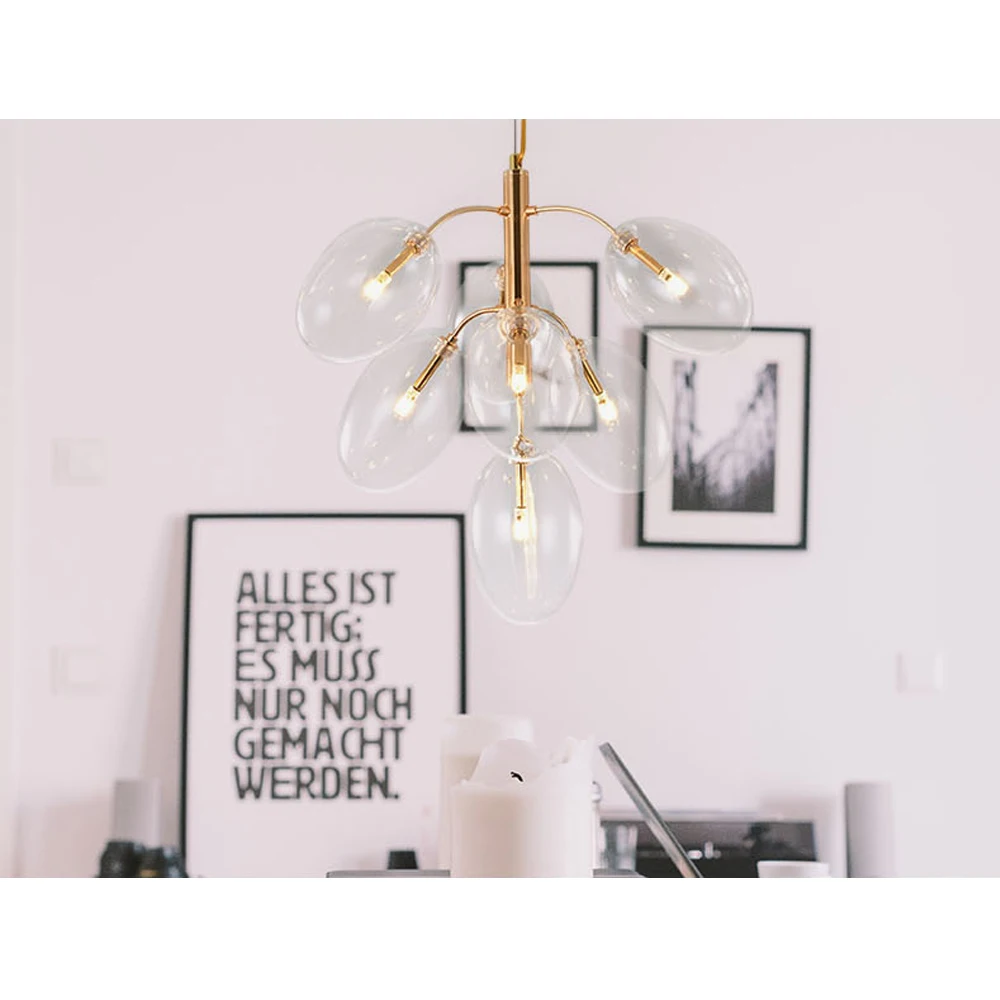 

Europe simple grape pendant light LED G4 modern loft hanging lamp with 4 sizes for living room hotel restaurant bedroom cafe bar