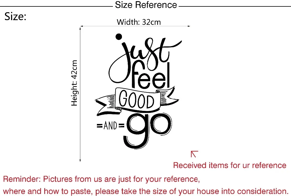

Мотивационные Виниловые Настенные стикеры Just Feel Good Go с вдохновляющими цитатами, украшение для гостиной, кабинета, дома и офиса