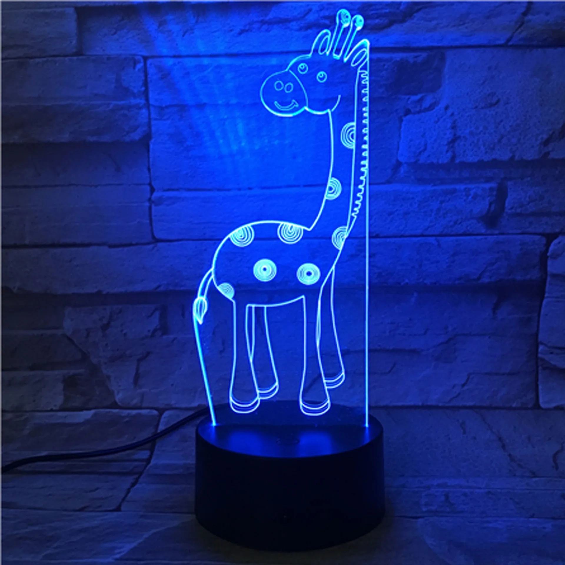 Жираф визуальный 3d Рождественские огни Led палевый цвет яркий 3d ночник цвет сенсорный пульт дистанционного управления де меса настольные лампы