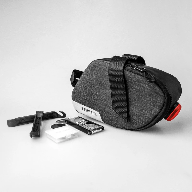 Roswheel Essentials Bicycle Bag With Tail Light Mountain Road Cycling Bike Rear Seat Saddle Pouch Pannier Sack | Спорт и развлечения
