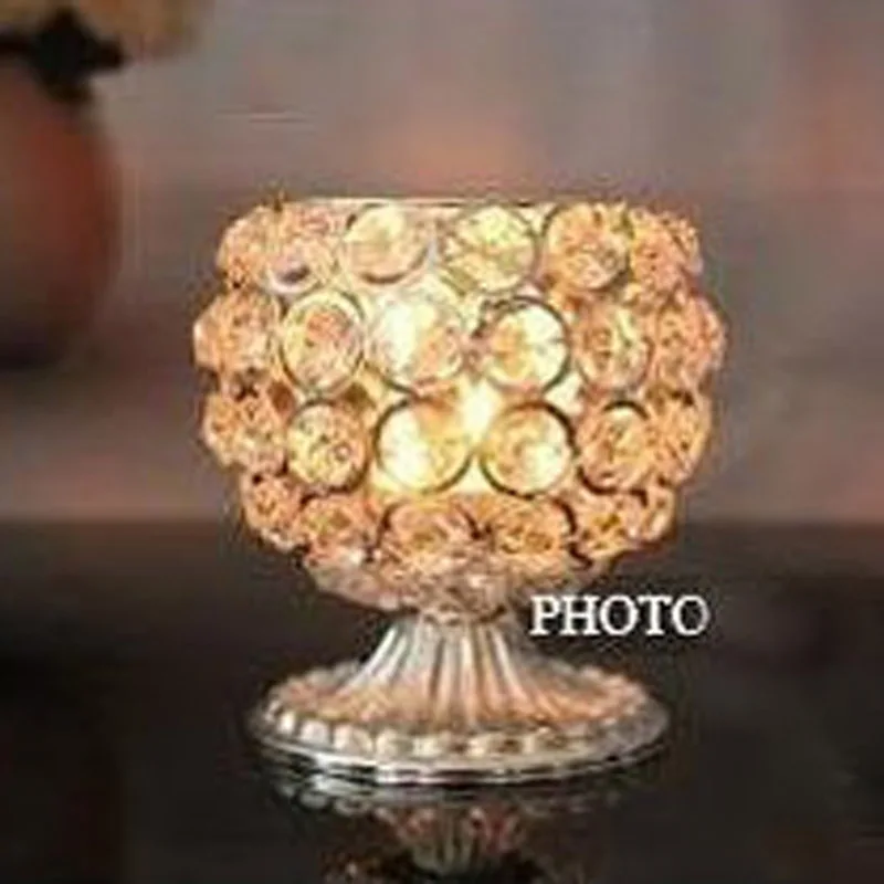 3 шт./лот новые металлические подсвечники с кристаллами серебряная стойка