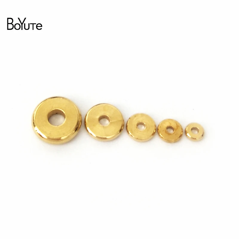 BoYuTe (100 шт./лот) 3 мм 4 5 6 7 8 10 12 круглые металлические латунные бусины для