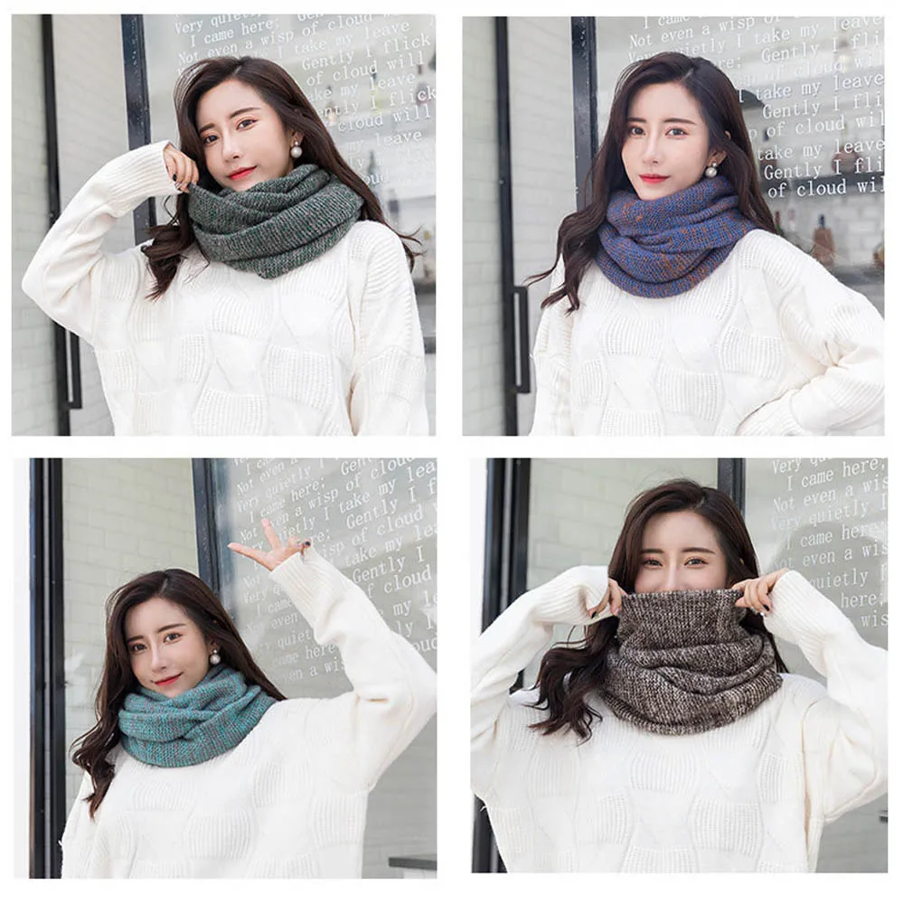 2018 вязаный шарф-кольцо на шнурке женские Мягкие Зимние флисовые теплые