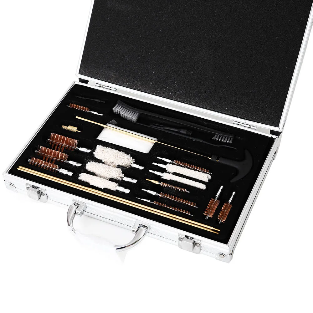 74 Pcs Set With Case Охотничья универсальная пушка, набор чистящих средств, щетка для чистки, очиститель для инструмента, Швабра для труб, портативные винтовые щетки, оружие Acces - Цвет: 74 Pcs Set With Case