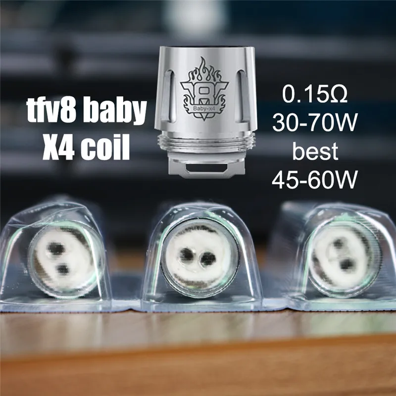 

10PCS VapeSoon Original Replacement X4 Coil Atomizer Core 0.15ohm for SMOK TFV8 Baby & Big Baby & Brit Beast Tank