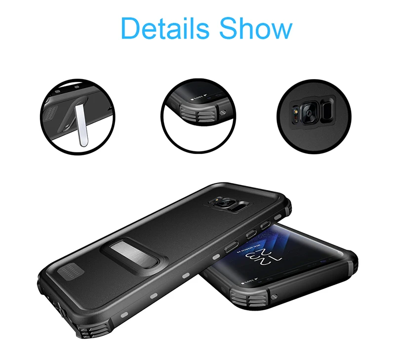 IP68 Waterproof Diving Case For Samsung S8 Plus Shockproof Cover Phone Galaxy Magnetic Stands |