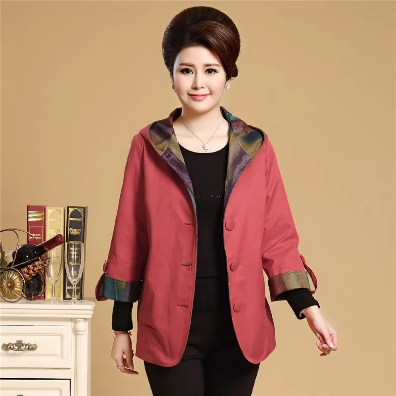 Весенняя куртка среднего возраста пальто одежда для мам 2019 Женская однобортная