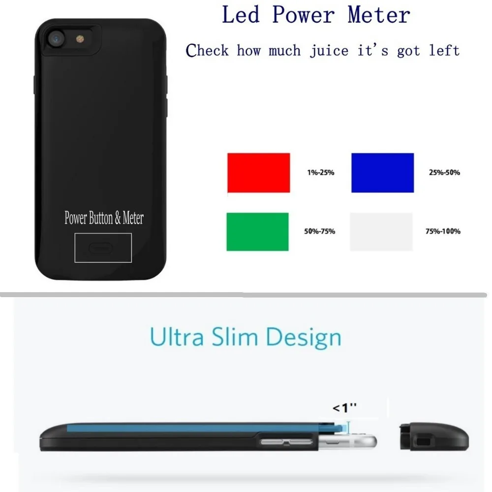 Gagaking Батарея Зарядное устройство чехол для мобильного телефона iPhone 8 7/8 Plus 7 5200/7500