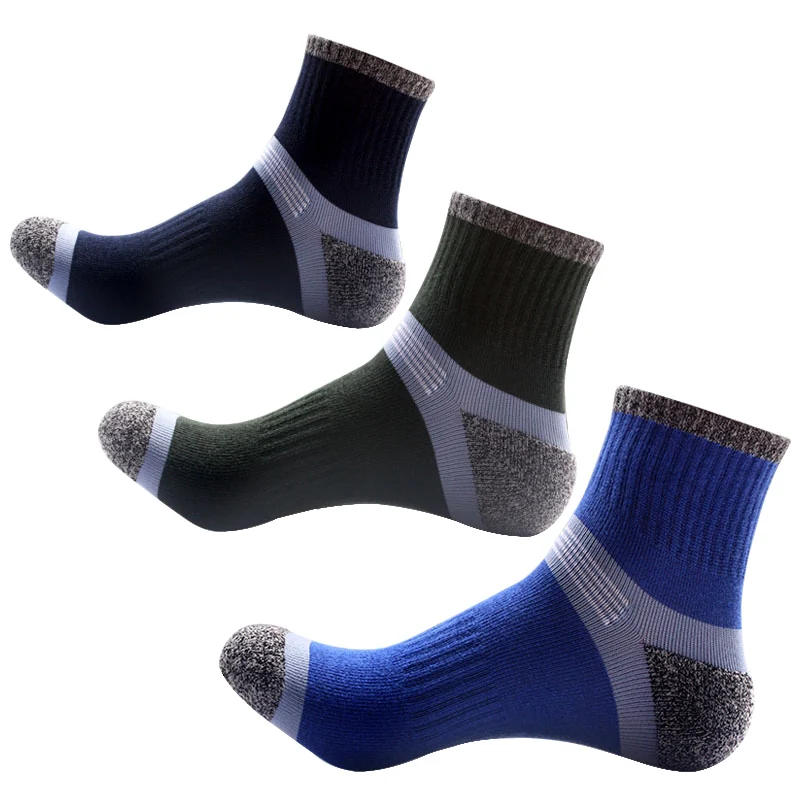 3 пары хлопковые мужские носки компрессионные Дышащие для мальчиков контрастные