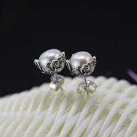 s925 sterling silver jewelry fashion lady beauty pearl earrings