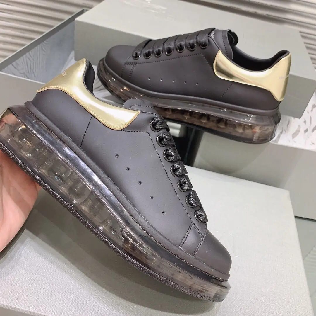 Buono Scarpe/популярные женские кроссовки из натуральной кожи; Повседневная кружевная обувь на платформе; Прозрачный каблук; женские брендовые кроссовки;