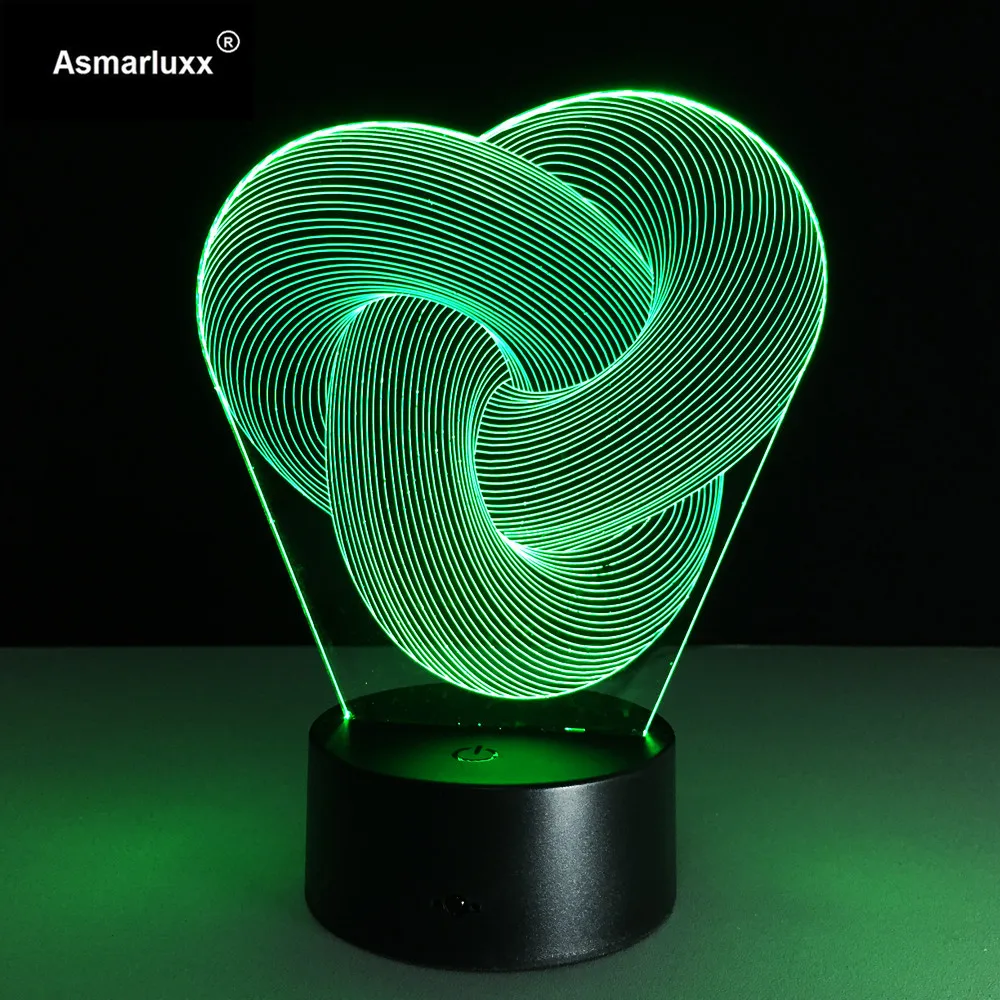 

Abstract Circle Spiral Bulbing 3D LED Light Hologram Illusions 7 Colors Change Decor Lamp Best Night Light Gift For Home Deco