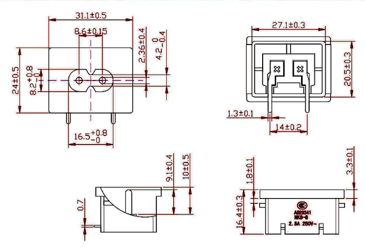 IEC C8 AC розетка промышленная Входная pcb smd NK 180 2.0D|Электрические вилки| |