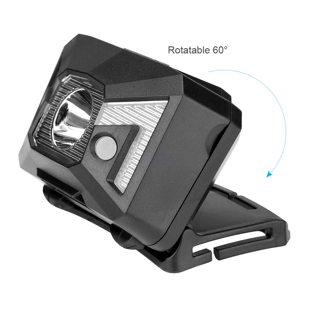 Светодиодный налобный фонарь с 5 режимами белого и красного цветов головки