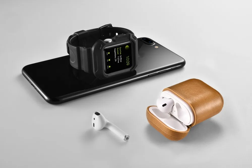 Чехол для наушников из натуральной кожи для Apple AirPods с пряжкой, чехол для крышки корпуса, противоударный защитный рукав, беспроводная коробка для наушников
