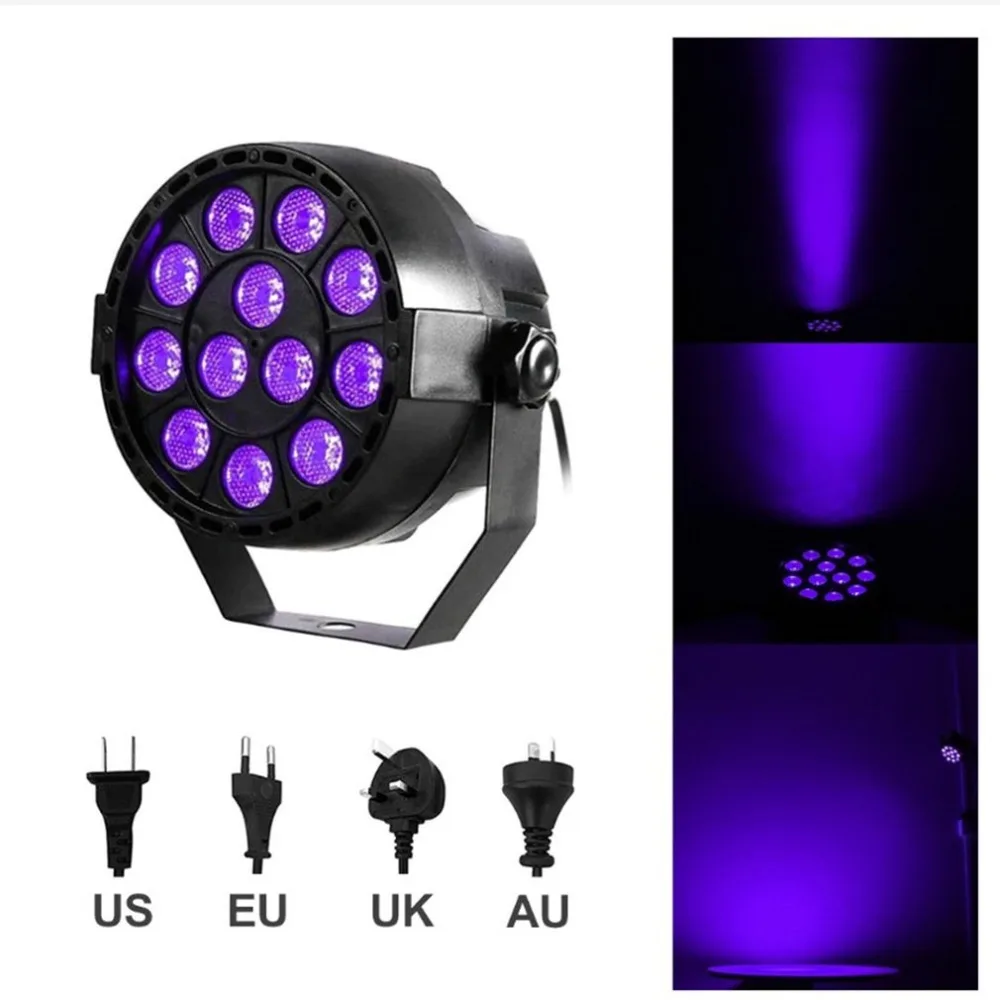 RGBW 12 LED сценический световой эффект Ультрафиолетовый цвет плоский Par DJ диско