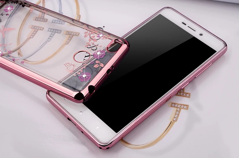 Цветок Прозрачный чехол со стразами мягкий чехол для xiao Mi 4i 5S 6 5X A1 Max Mix 2 Redmi Note 4X4X3 3S 4A 5A премьер-чехол из ТПУ силикона с Капа