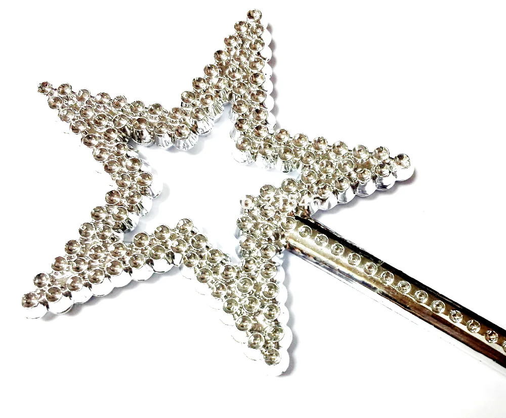 99 pc Princess Fairy Plating Magic Wand Silver Bling Bling Star Angel Stick Girls Costume Birthday Party Wedding Christmas PARTY