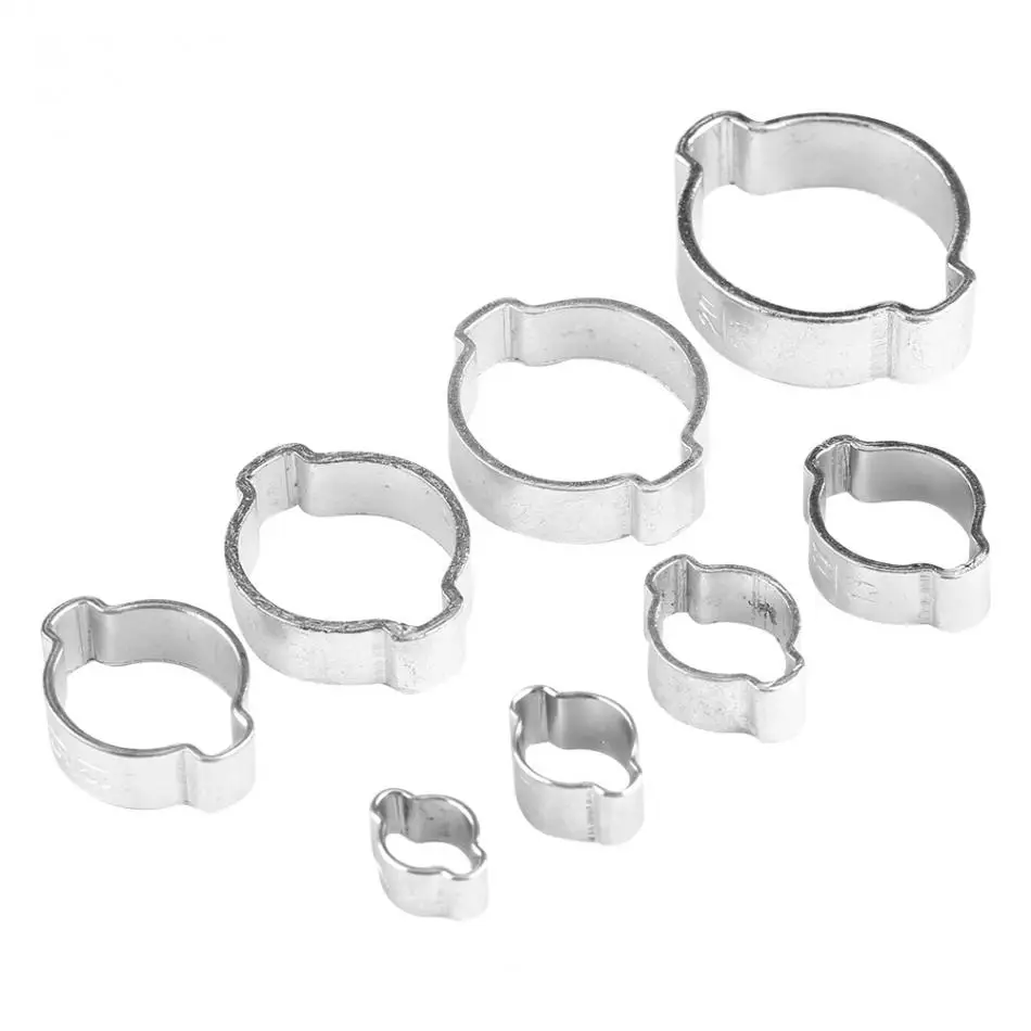 10 шт./лот хомуты для шлангов оцинкованные из нержавеющей стали с двумя ушами 5-23 мм