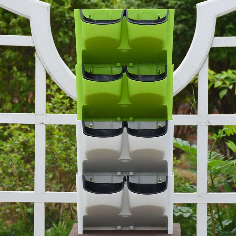 2 кармана Штабелируемый декоративный горшок твердый сад стены висячая