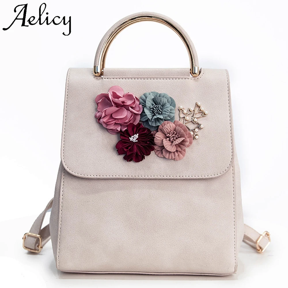 Aelicy Модный женский Цветочный рюкзак кожаная сумка на плечо высокое качество