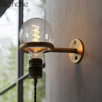 vintage punk ring wall lamp led mirror light american country retro loft industrial sconce bedroom bathroom home decor fixtures