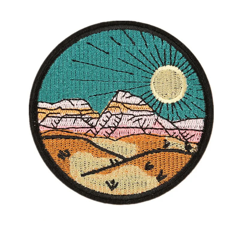 8 см нашивка с вышивкой солнцезащитная гора нашивки утюгом вышитые значки для